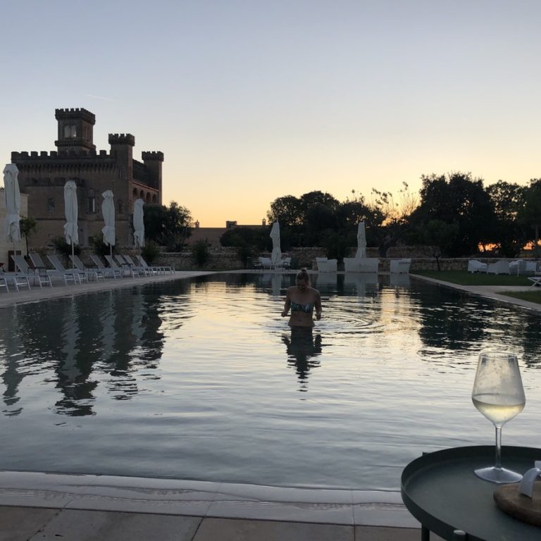 Romantic getaways Sunset wine and swims